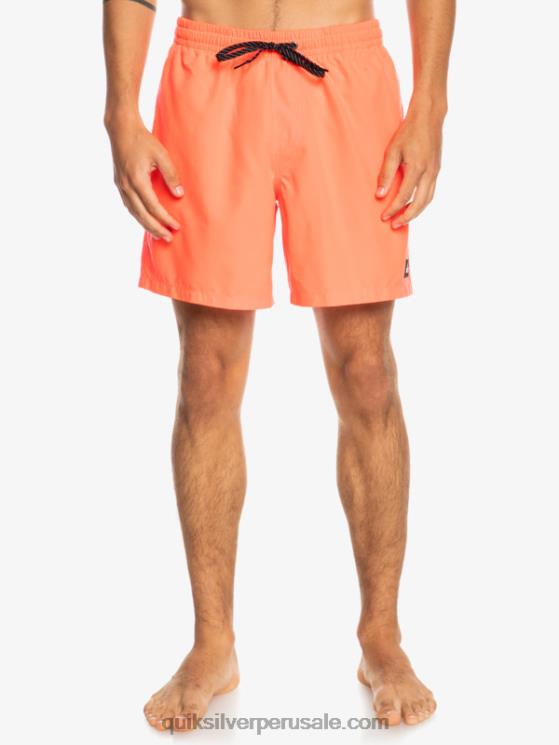 Quiksilver N8LNT624 hombres coral ardiente todos los días 17 voleas