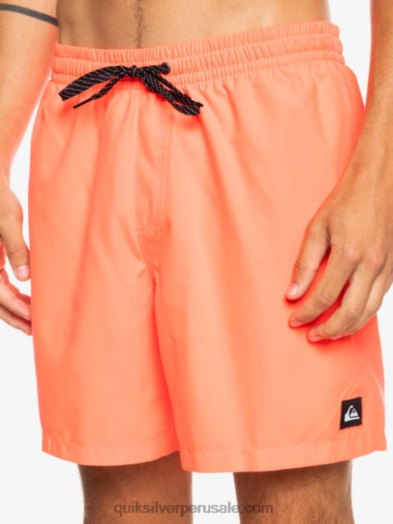 Quiksilver N8LNT624 hombres coral ardiente todos los días 17 voleas