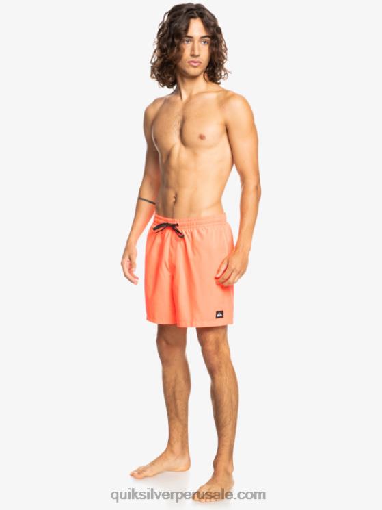 Quiksilver N8LNT624 hombres coral ardiente todos los días 17 voleas