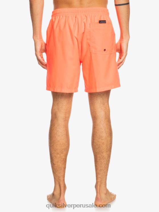 Quiksilver N8LNT624 hombres coral ardiente todos los días 17 voleas