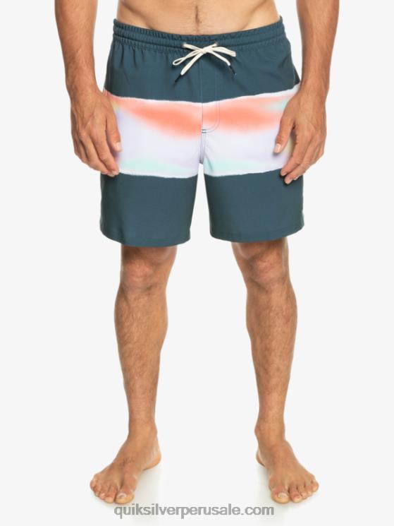 Quiksilver N8LNT657 hombres azul marino medianoche aerógrafo surfsilk 17 voleas