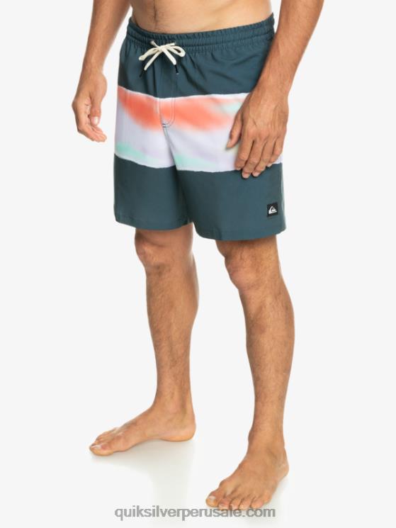 Quiksilver N8LNT657 hombres azul marino medianoche aerógrafo surfsilk 17 voleas