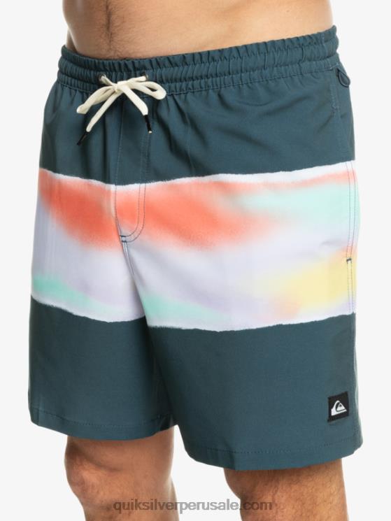 Quiksilver N8LNT657 hombres azul marino medianoche aerógrafo surfsilk 17 voleas