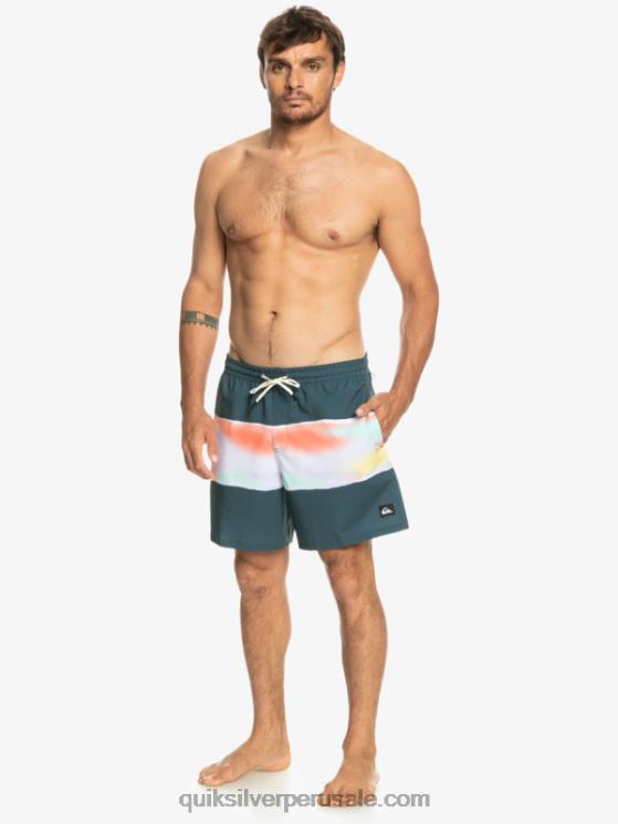 Quiksilver N8LNT657 hombres azul marino medianoche aerógrafo surfsilk 17 voleas