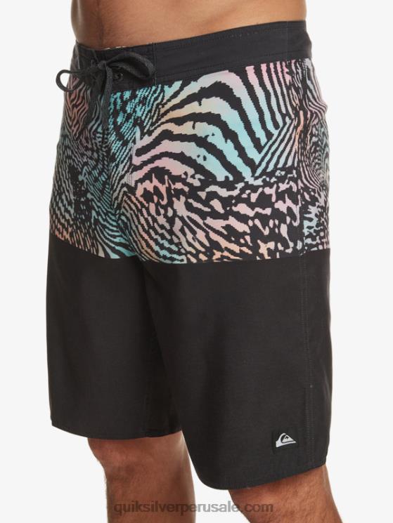 Quiksilver N8LNT669 hombres negro shorts de baño diarios de la división 20