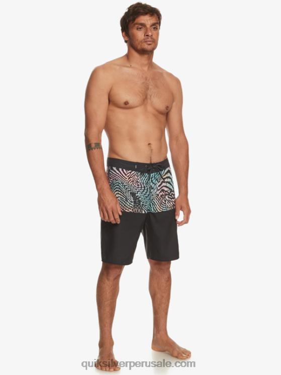 Quiksilver N8LNT669 hombres negro shorts de baño diarios de la división 20
