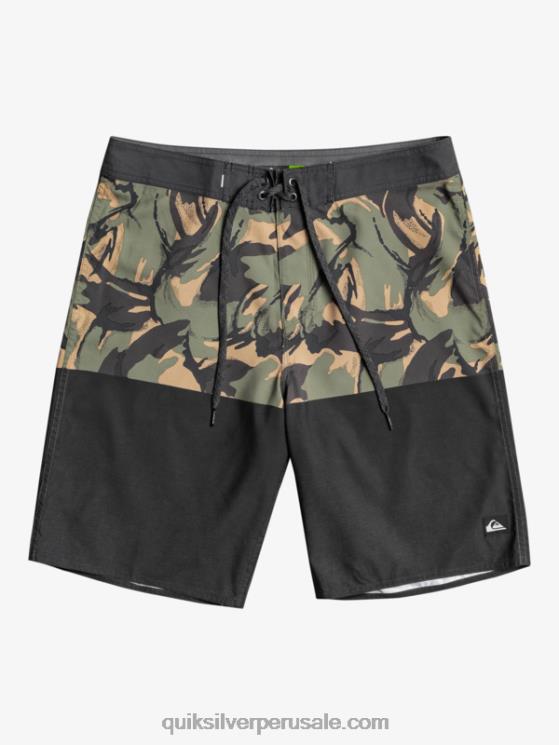 Quiksilver N8LNT671 hombres negro shorts de baño diarios de la división 20