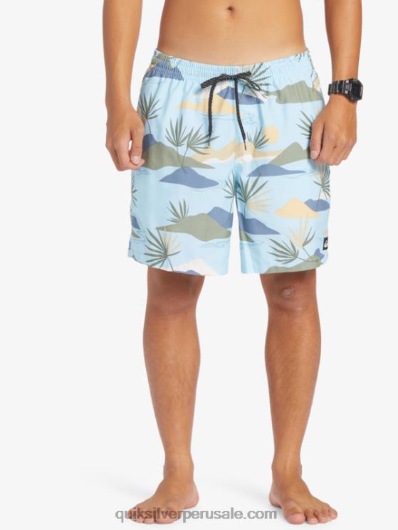 Quiksilver N8LNT677 hombres cielo azul mezcla todos los días 17 voleas