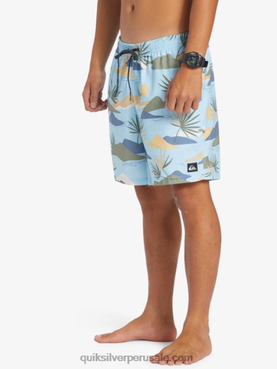 Quiksilver N8LNT677 hombres cielo azul mezcla todos los días 17 voleas