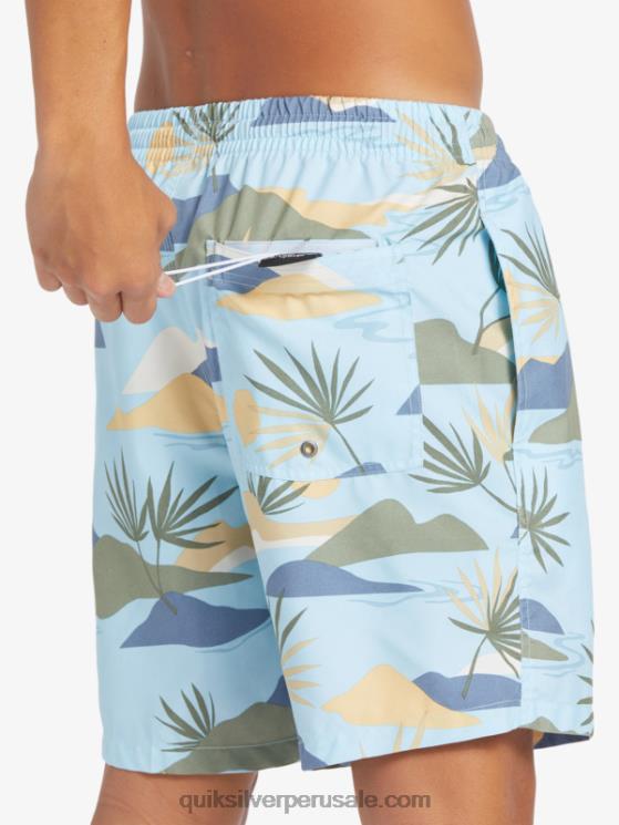 Quiksilver N8LNT677 hombres cielo azul mezcla todos los días 17 voleas