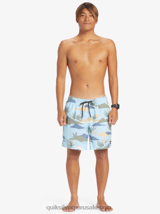 Quiksilver N8LNT677 hombres cielo azul mezcla todos los días 17 voleas