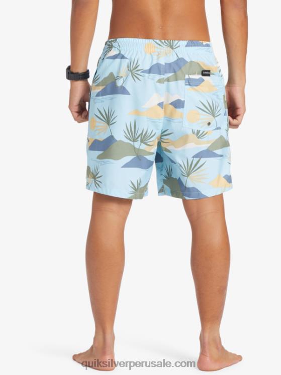 Quiksilver N8LNT677 hombres cielo azul mezcla todos los días 17 voleas