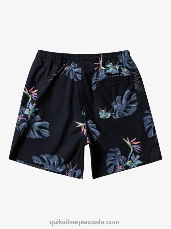 Quiksilver N8LNT681 hombres negro mezcla todos los días 17 voleas