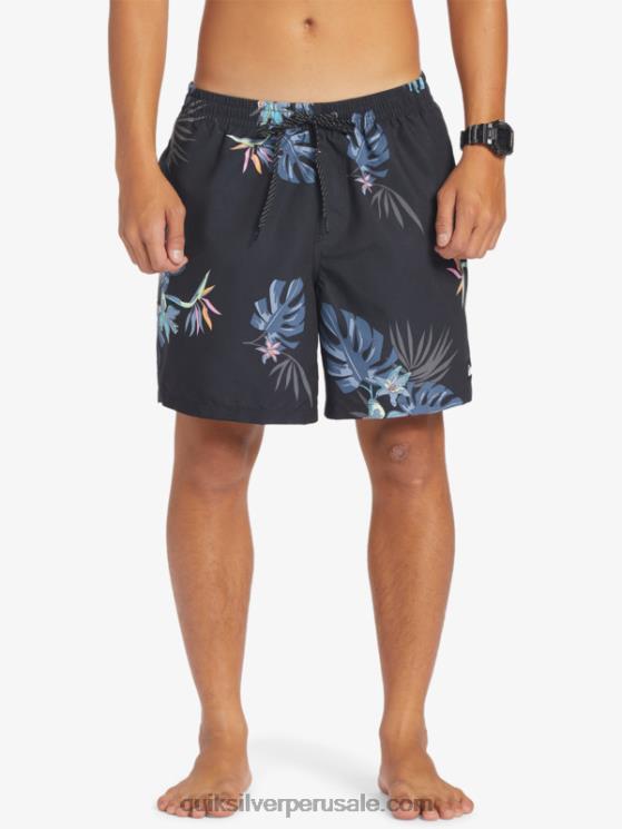 Quiksilver N8LNT681 hombres negro mezcla todos los días 17 voleas