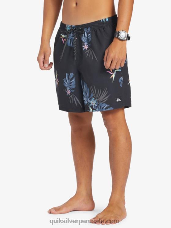 Quiksilver N8LNT681 hombres negro mezcla todos los días 17 voleas