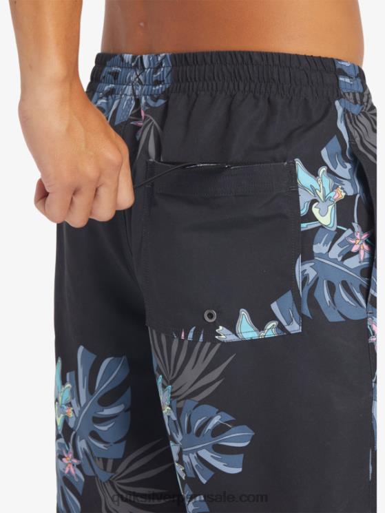 Quiksilver N8LNT681 hombres negro mezcla todos los días 17 voleas