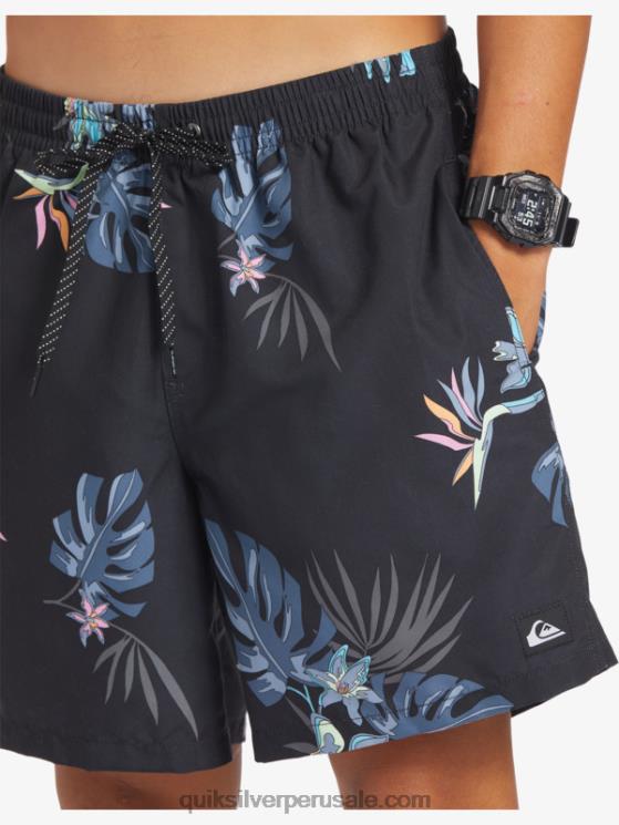Quiksilver N8LNT681 hombres negro mezcla todos los días 17 voleas