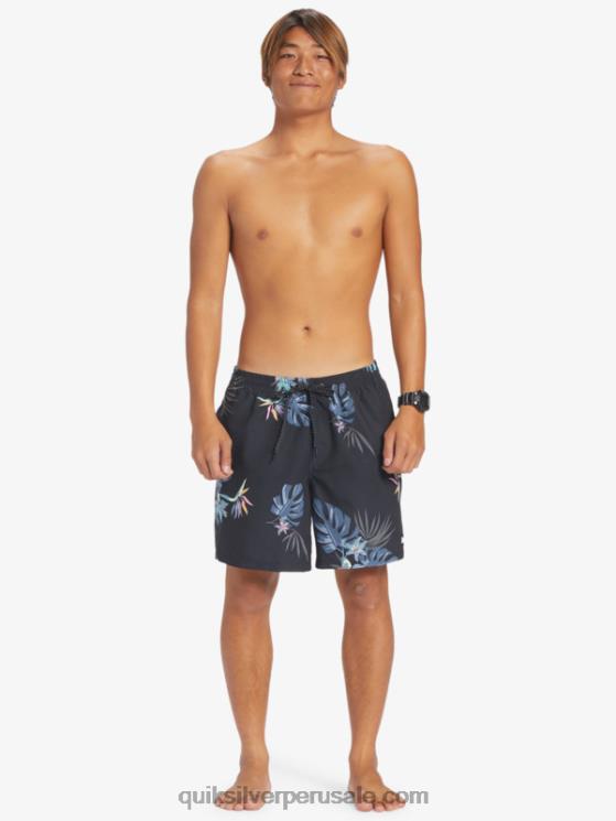 Quiksilver N8LNT681 hombres negro mezcla todos los días 17 voleas