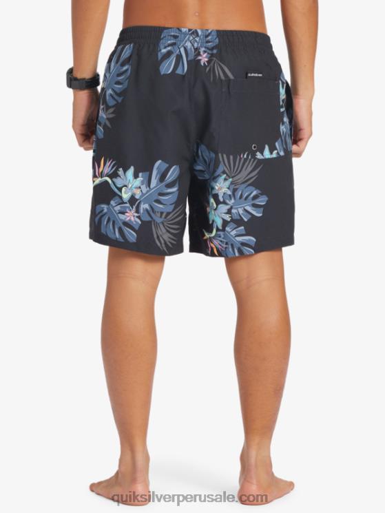 Quiksilver N8LNT681 hombres negro mezcla todos los días 17 voleas