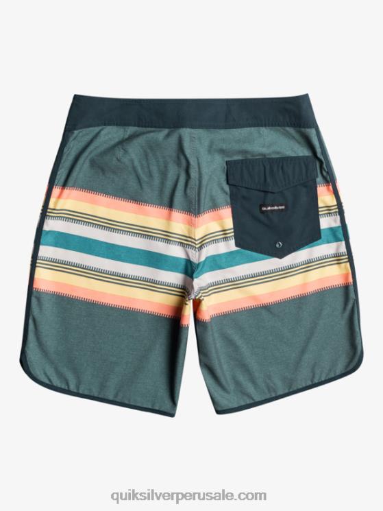 Quiksilver N8LNT768 hombres chaqueta azul marino shorts de baño todos los días festoneado 19