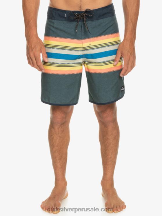 Quiksilver N8LNT768 hombres chaqueta azul marino shorts de baño todos los días festoneado 19