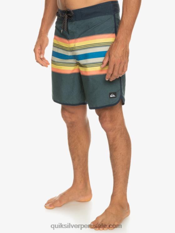 Quiksilver N8LNT768 hombres chaqueta azul marino shorts de baño todos los días festoneado 19