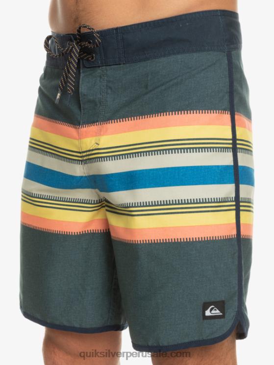 Quiksilver N8LNT768 hombres chaqueta azul marino shorts de baño todos los días festoneado 19