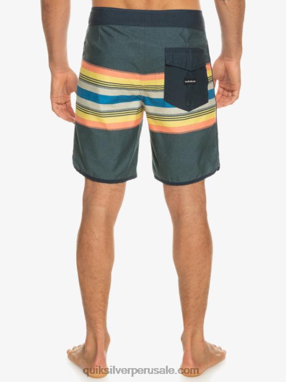 Quiksilver N8LNT768 hombres chaqueta azul marino shorts de baño todos los días festoneado 19