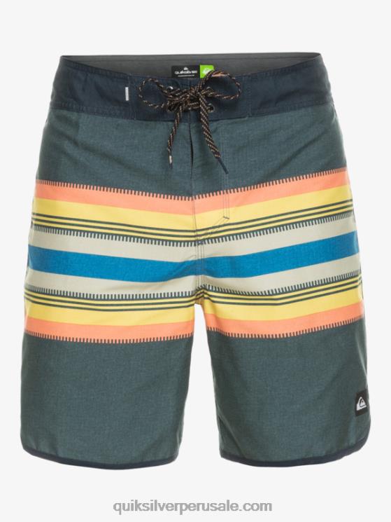 Quiksilver N8LNT768 hombres chaqueta azul marino shorts de baño todos los días festoneado 19