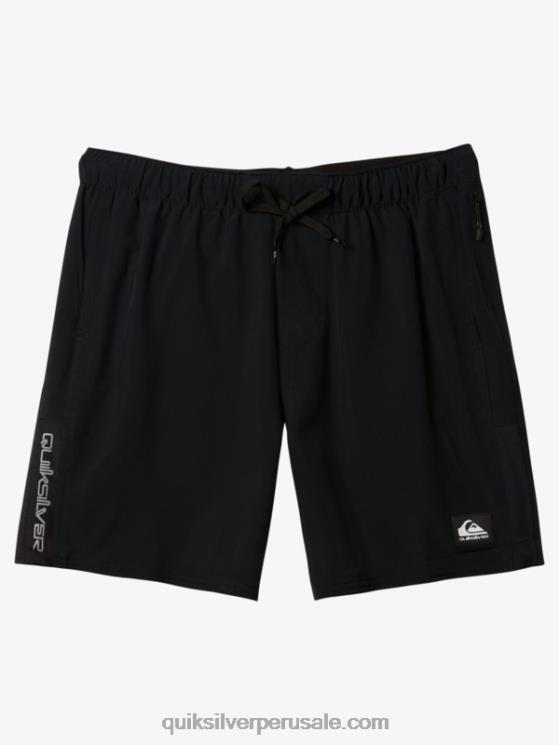 Quiksilver N8LNT827 hombres negro pantalones cortos de entrenamiento omnistretch 17