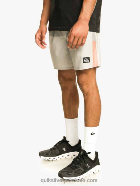 Quiksilver N8LNT828 hombres gris violeta pantalones cortos de entrenamiento omnistretch 17