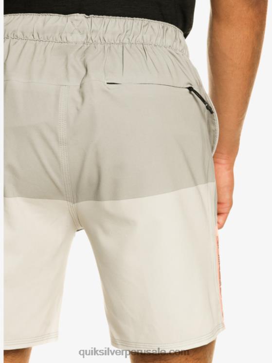 Quiksilver N8LNT828 hombres gris violeta pantalones cortos de entrenamiento omnistretch 17