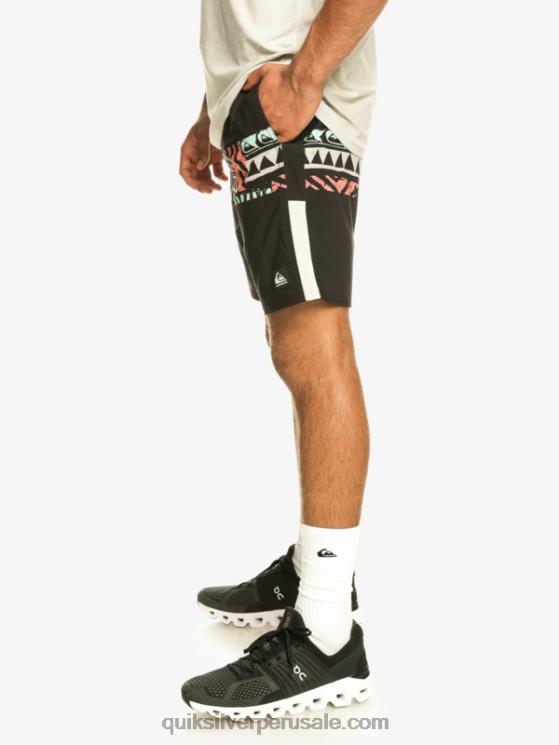 Quiksilver N8LNT829 hombres negro pantalones cortos de entrenamiento omnistretch 17