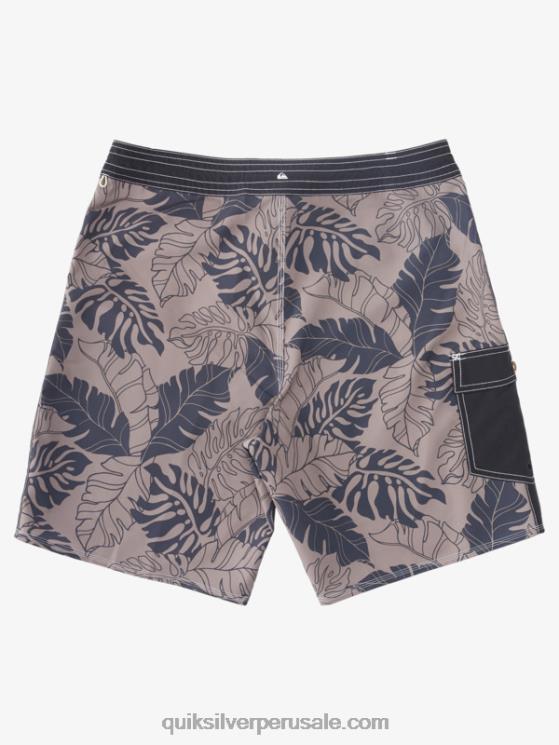 Quiksilver N8LNT848 hombres retroceso negro shorts de baño waterman con estampado retro 2 19