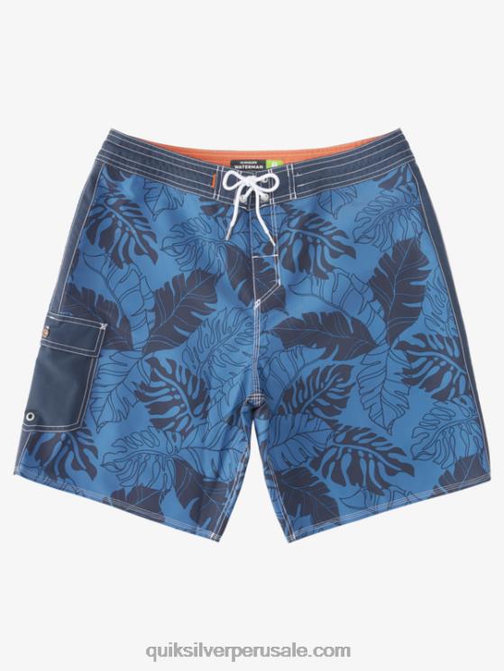 Quiksilver N8LNT849 hombres alférez azul retroceso shorts de baño waterman con estampado retro 2 19