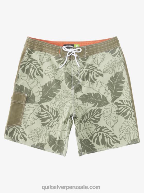 Quiksilver N8LNT850 hombres recuerdo del té shorts de baño waterman con estampado retro 2 19