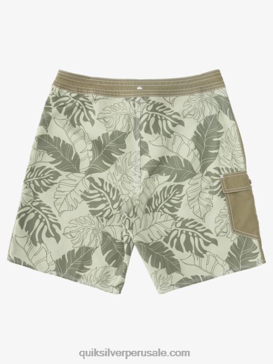 Quiksilver N8LNT850 hombres recuerdo del té shorts de baño waterman con estampado retro 2 19