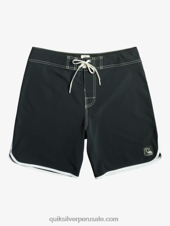 Quiksilver N8LNT86 hombres negro shorts de playa originales festoneados 18