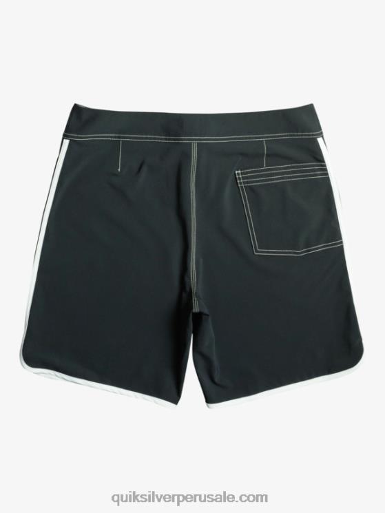 Quiksilver N8LNT86 hombres negro shorts de playa originales festoneados 18