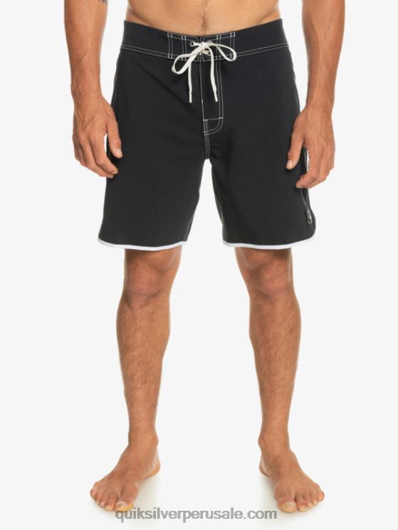 Quiksilver N8LNT86 hombres negro shorts de playa originales festoneados 18
