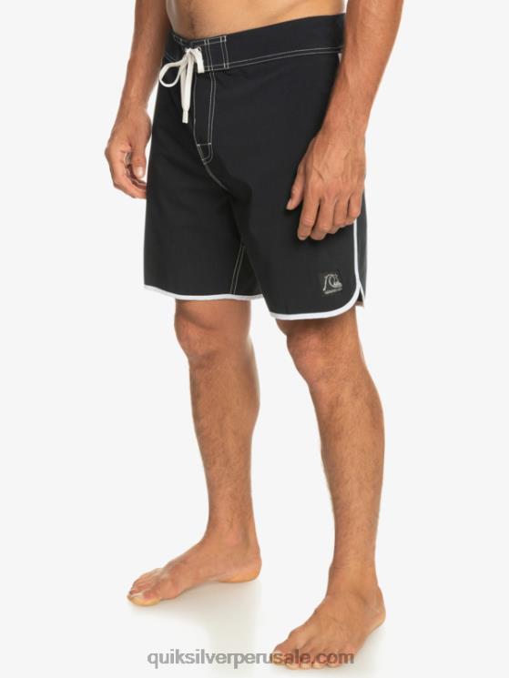 Quiksilver N8LNT86 hombres negro shorts de playa originales festoneados 18