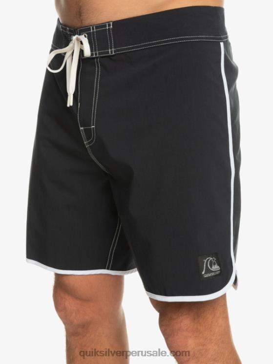 Quiksilver N8LNT86 hombres negro shorts de playa originales festoneados 18