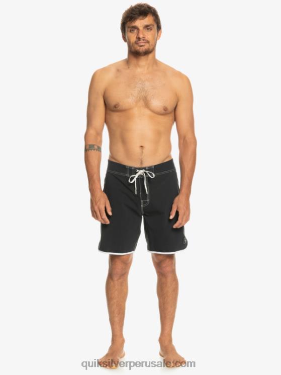 Quiksilver N8LNT86 hombres negro shorts de playa originales festoneados 18