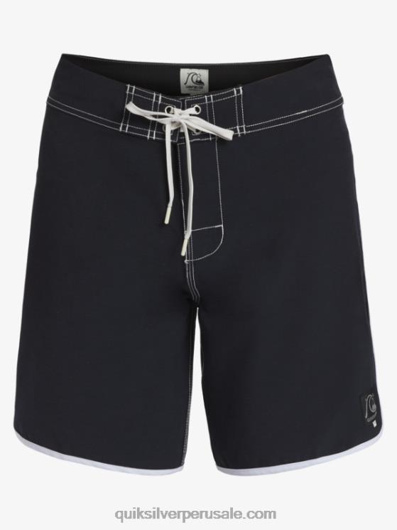 Quiksilver N8LNT86 hombres negro shorts de playa originales festoneados 18