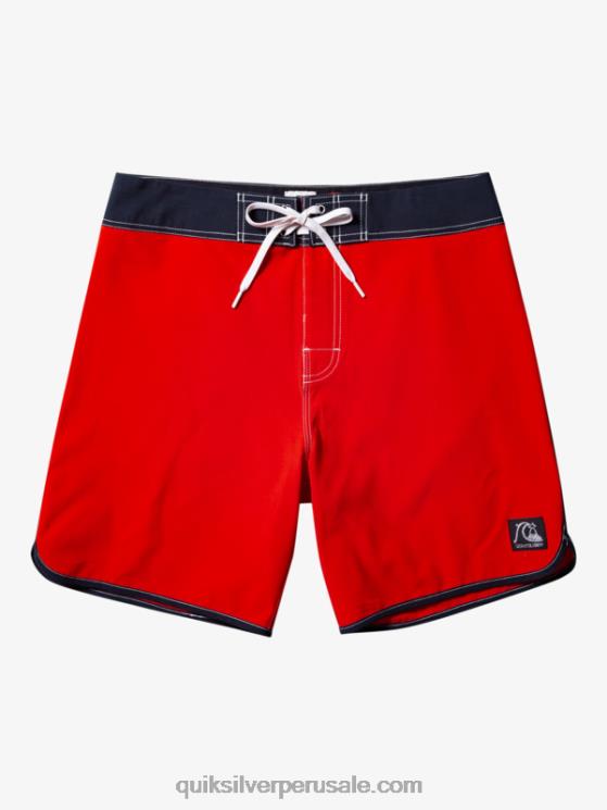 Quiksilver N8LNT87 hombres rojo de alto riesgo shorts de playa originales festoneados 18