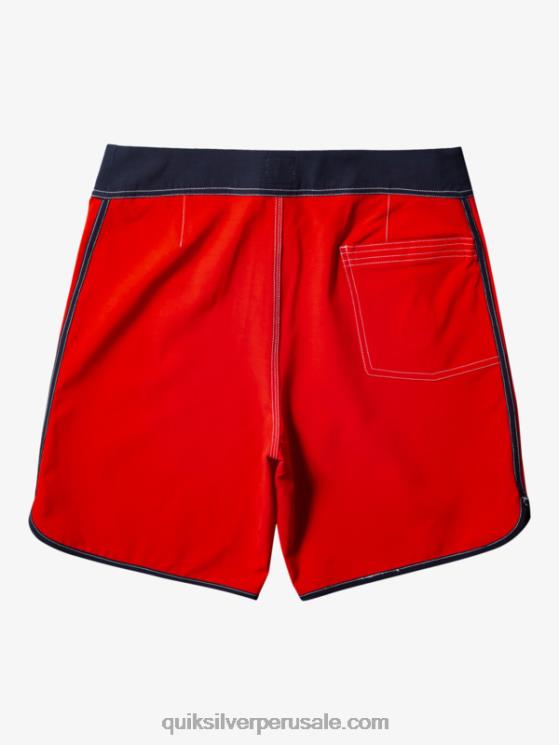Quiksilver N8LNT87 hombres rojo de alto riesgo shorts de playa originales festoneados 18