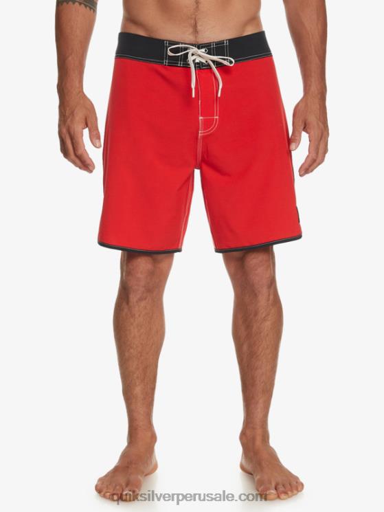 Quiksilver N8LNT87 hombres rojo de alto riesgo shorts de playa originales festoneados 18