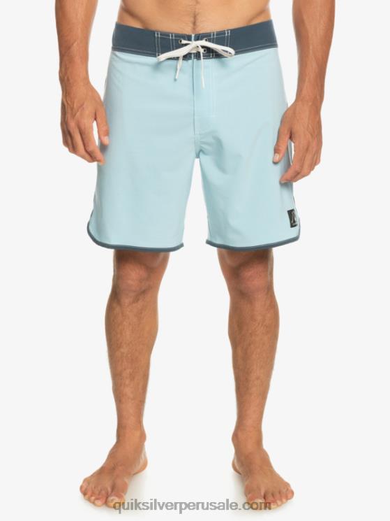 Quiksilver N8LNT88 hombres cielo azul shorts de playa originales festoneados 18