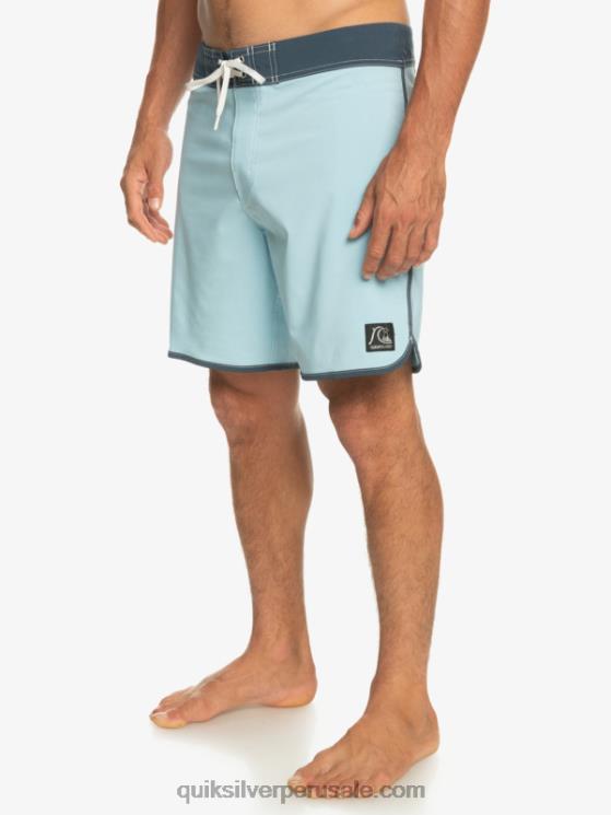 Quiksilver N8LNT88 hombres cielo azul shorts de playa originales festoneados 18