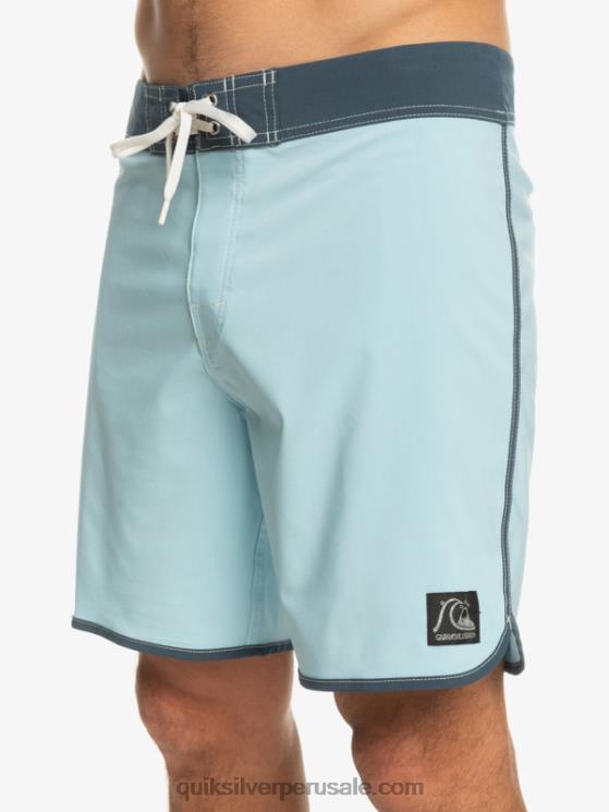 Quiksilver N8LNT88 hombres cielo azul shorts de playa originales festoneados 18